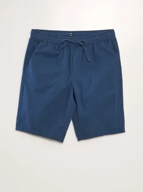 Bermuda chino con vita elasticizzata - BLU