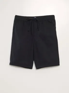 Bermuda chino con vita elasticizzata - nero