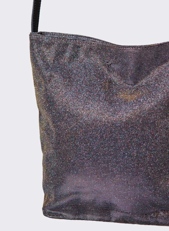 Borsa tracolla glitter platino - L'AURA bag