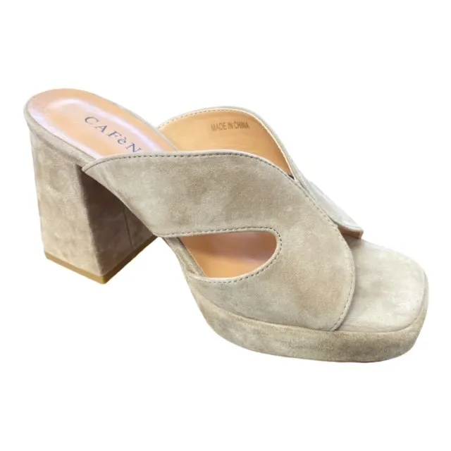 CafèNoir Women's heeled slipper in suede leather C1MC5020 M005 taupe