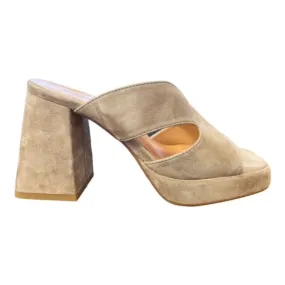 CafèNoir Women's heeled slipper in suede leather C1MC5020 M005 taupe