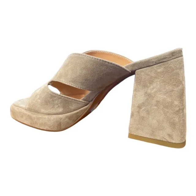 CafèNoir Women's heeled slipper in suede leather C1MC5020 M005 taupe