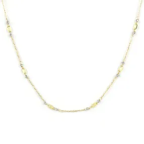 Collana bicolore in oro giallo e oro bianco