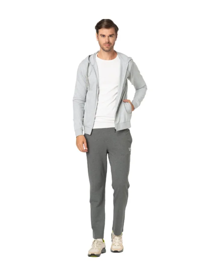 EA7 Armani Tuta Uomo 8NPV50 PJ05Z A-ES Cotone Completa Felpa Zip Grigio 29BR LIG/ DARK GREY MEL