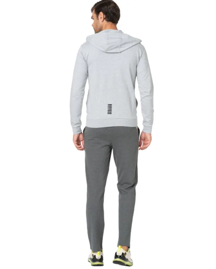 EA7 Armani Tuta Uomo 8NPV50 PJ05Z A-ES Cotone Completa Felpa Zip Grigio 29BR LIG/ DARK GREY MEL