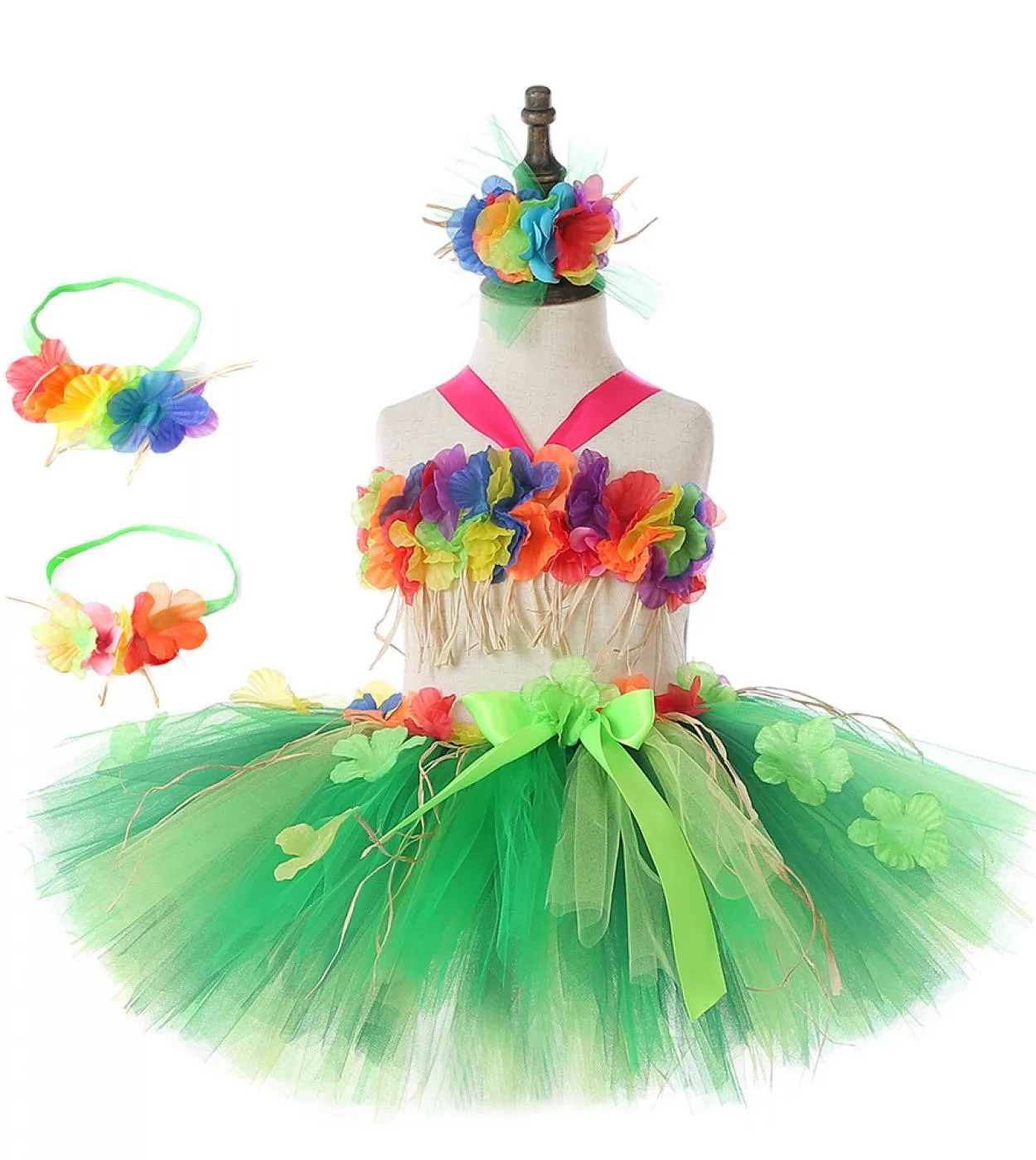 Fiori Hawaii Erba Gonna Abiti Per Ragazze Bambini Danza Tutu Gonne Per Campfire Party Princess Toddler Tutu Costo Fantasia