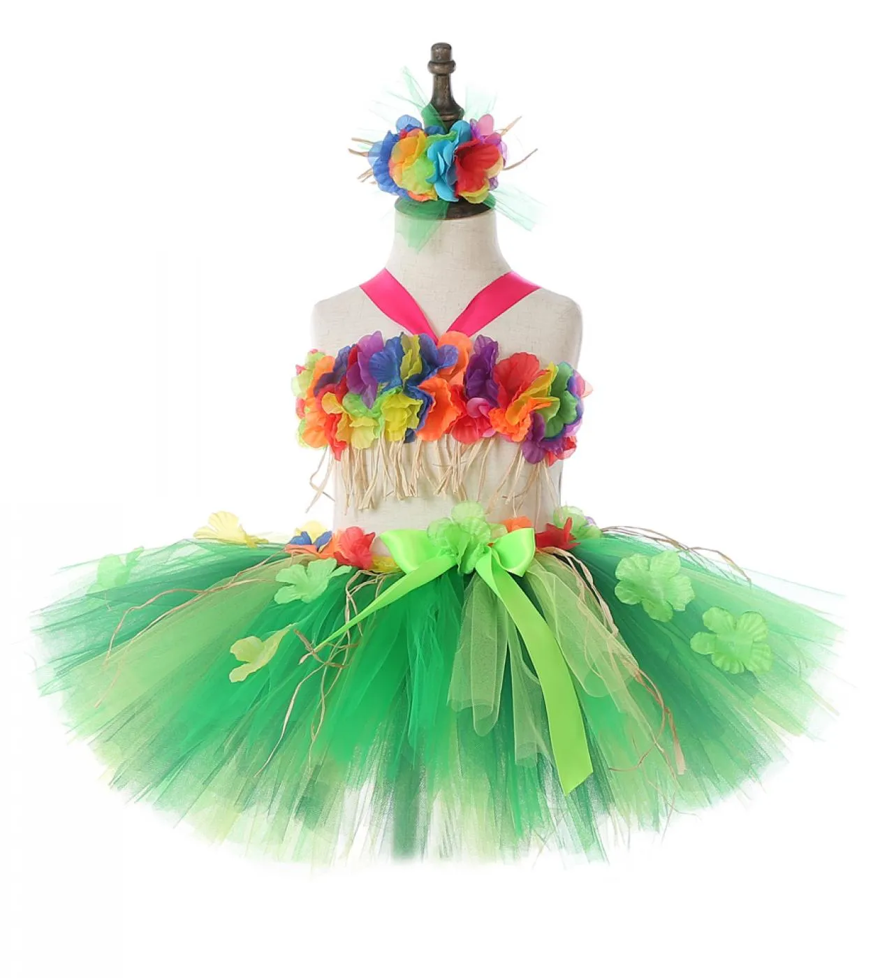 Fiori Hawaii Erba Gonna Abiti Per Ragazze Bambini Danza Tutu Gonne Per Campfire Party Princess Toddler Tutu Costo Fantasia