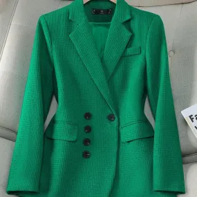 Giacca casual da donna da donna arancione verde nero autunno inverno femminile manica lunga monopetto decorazione giacca con bot