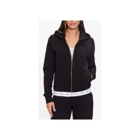 Guess Carrie Zip Hoodie Felpa Zip Capp Bordo Elast Parlato Nera Donna