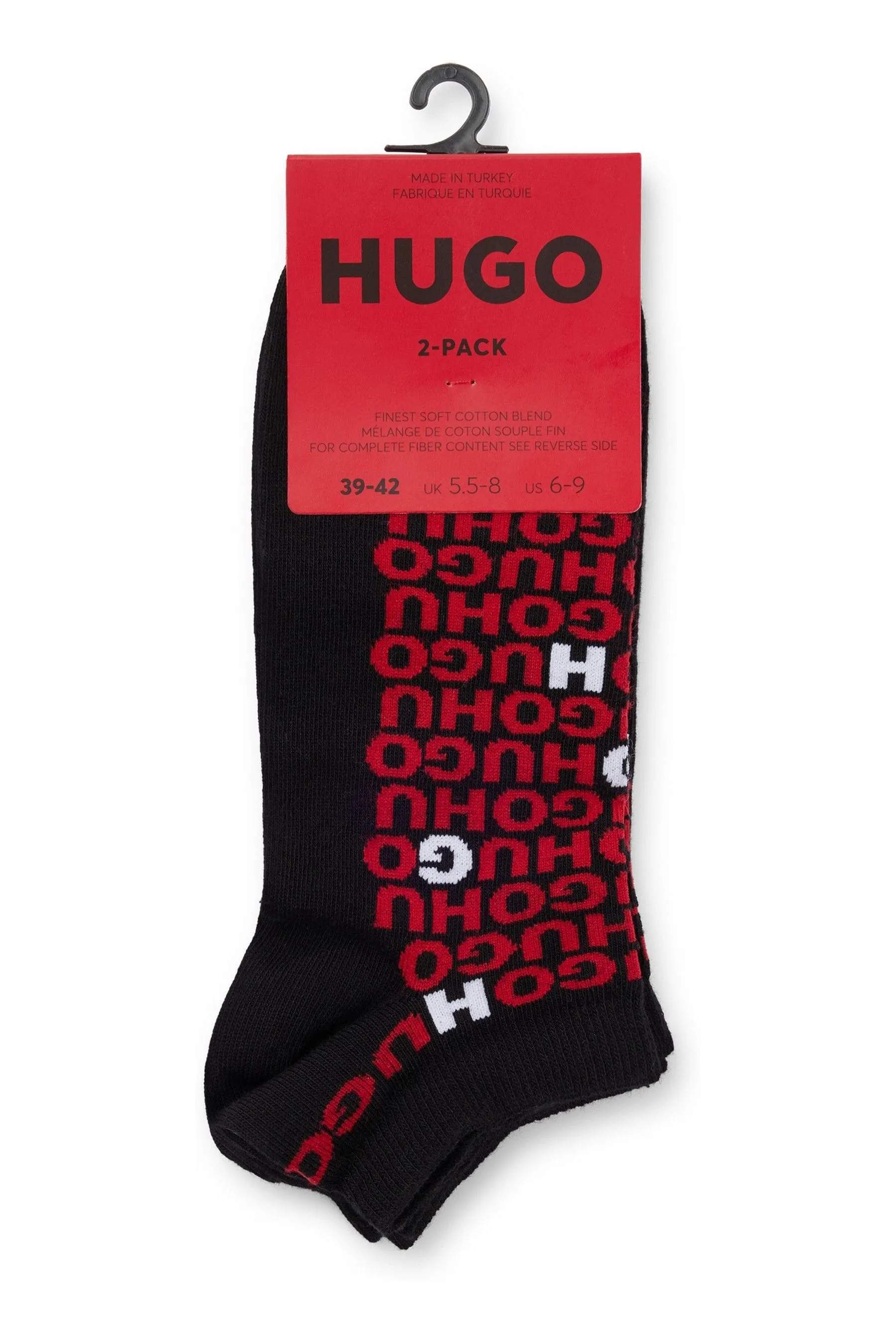 HUGO Confezione dueBlend Nero di cotone - Calzini alla caviglia