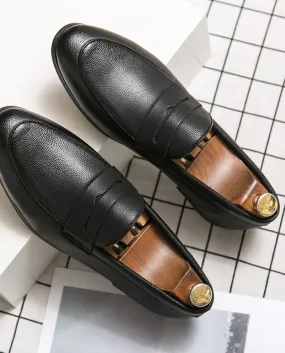 Nero Marrone Semplice Slip On Casual Oxford Scarpe Per Gli Uomini Formale Abito Da Ballo Di Nozze Ritorno A Casa Sapato Social M