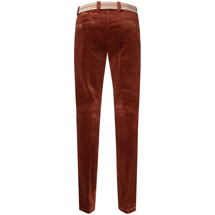 Pantaloni chino Henk ter Horst in cotone elasticizzato a coste Marrone