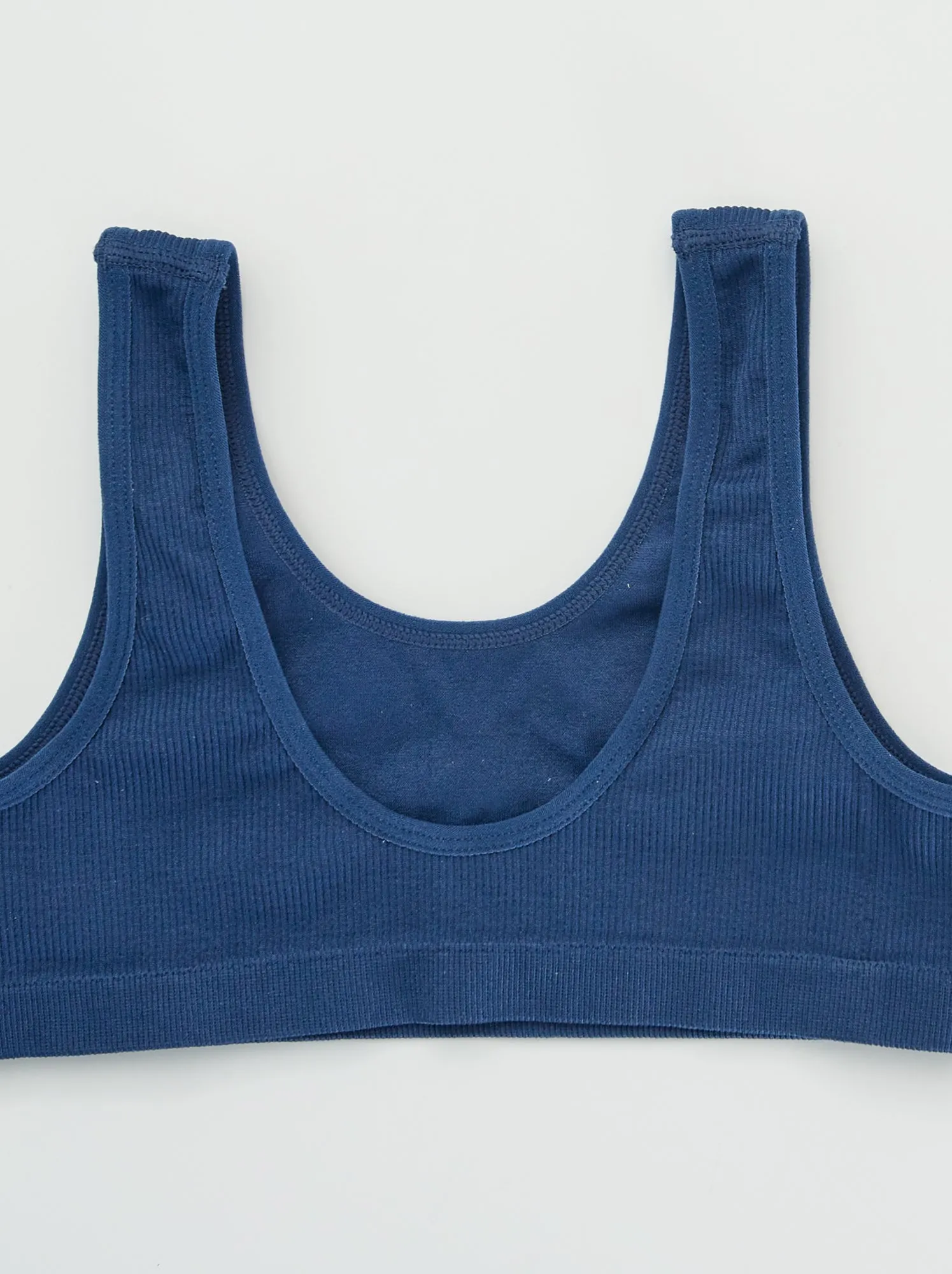 Reggiseno brassière in maglia a coste 'Petit Beguin' - BLU