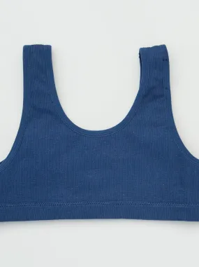 Reggiseno brassière in maglia a coste 'Petit Beguin' - BLU